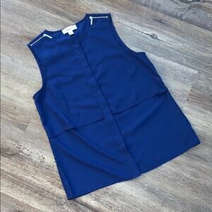 Michael Kors Sleeveless Zipper Blue Blouse M